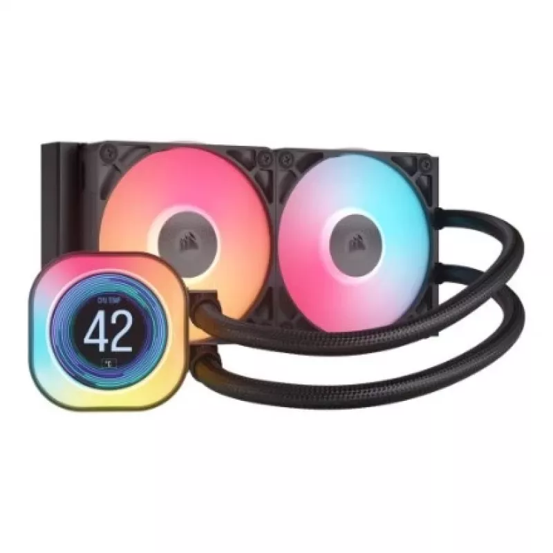 „Corsair iCUE LINK TITAN 240 RX LCD“ oro aušintuvas, 12 cm, juodas, 300–2100 RPM