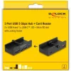 DeLOCK 64263 USB šakotuvas Type-A 5000 Mbit/s juodas