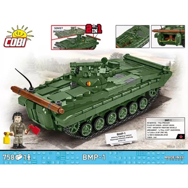 Konstruktorius Cobi Blocks BMP-1 758 dalys – mastelio modelio statybiniai blokeliai
