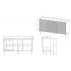 3D2SZ ONDA komoda 150x45x85 juodas