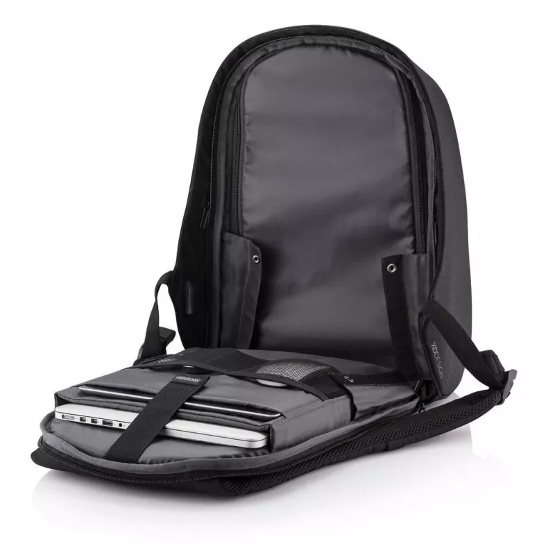 Kuprinė XDDESIGN Bobby Hero XL — 21,5 L, tinka 17 colių nešiojamam kompiuteriui, planšetės skyrius, organizacinis skydelis, juoda