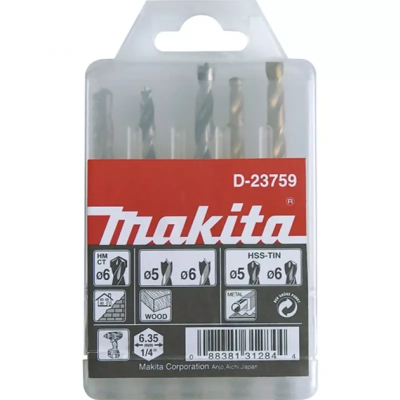 Makita grąžtų rinkinys - 5 vnt. - 5 mm 6 mm