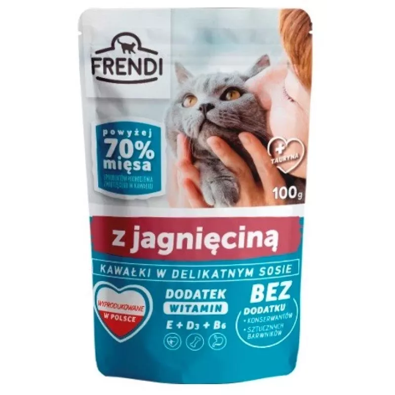 Šlapias kačių maistas Frendi Pieces in lamb sauce — 100 g