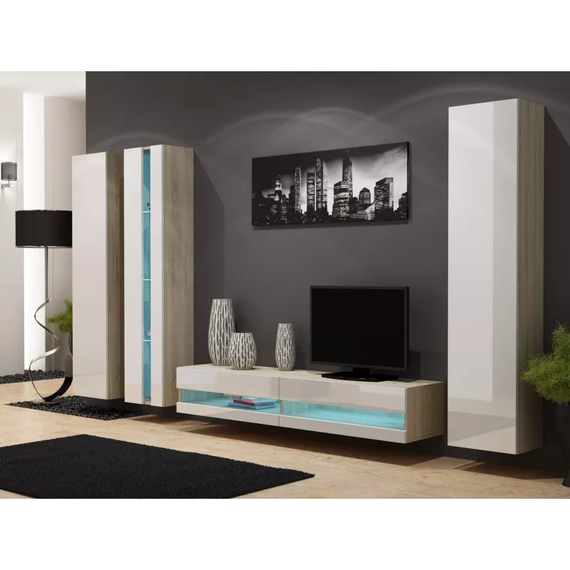 Cama lentynų stovas VIGO NEW 180/40/30 sonoma/baltas blizgesys