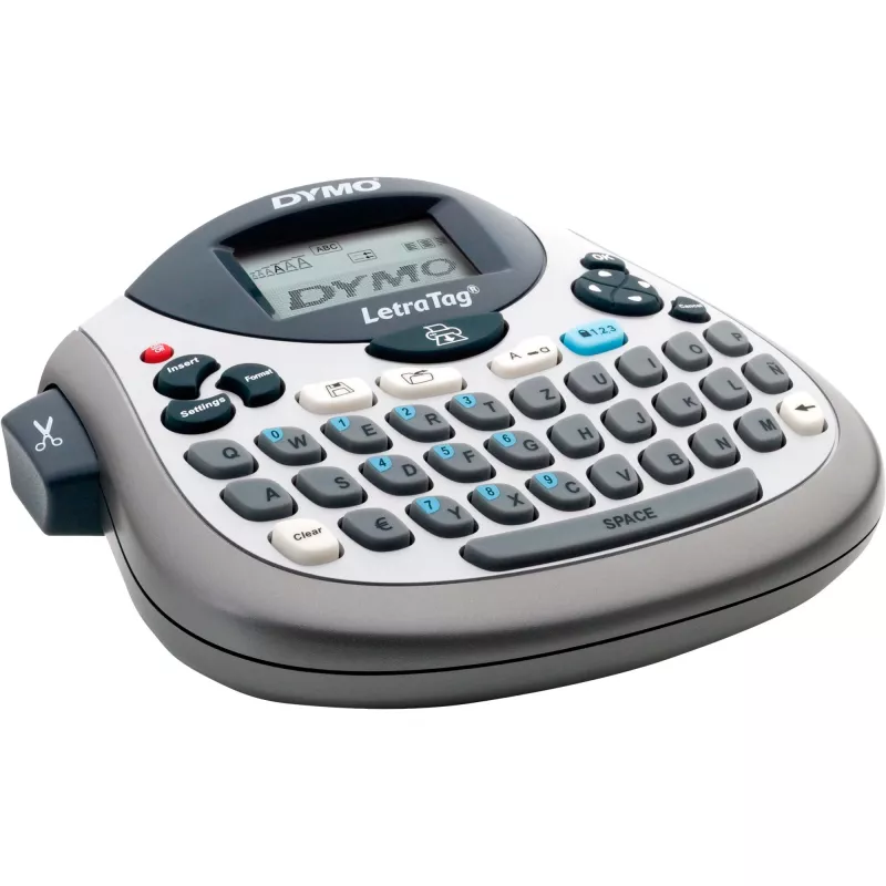 Etikečių spausdintuvas Dymo LetraTag LT-100T su QWERTZ klaviatūra, rankinis terminis etikečių spausdintuvas