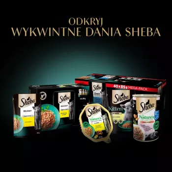 Šlapias kačių maistas Sheba Selection Select Slices Paukštienos skoniai, 40 x 85 g indeliai, 7,8% baltymų, 4,8% riebalų