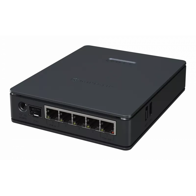 Maršrutizatorius MikroTik hAP ax S — dviejų dažnių 2,4/5 GHz, 1800 Mbit/s, 5x Ethernet (įsk. 2,5G), PoE, juodas