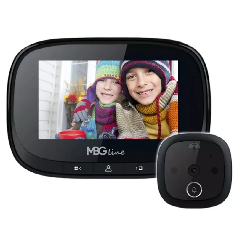 Durų akutės kamera mbg line SF55 Juoda Edition 32802 — HD raiška, naktinis matymas