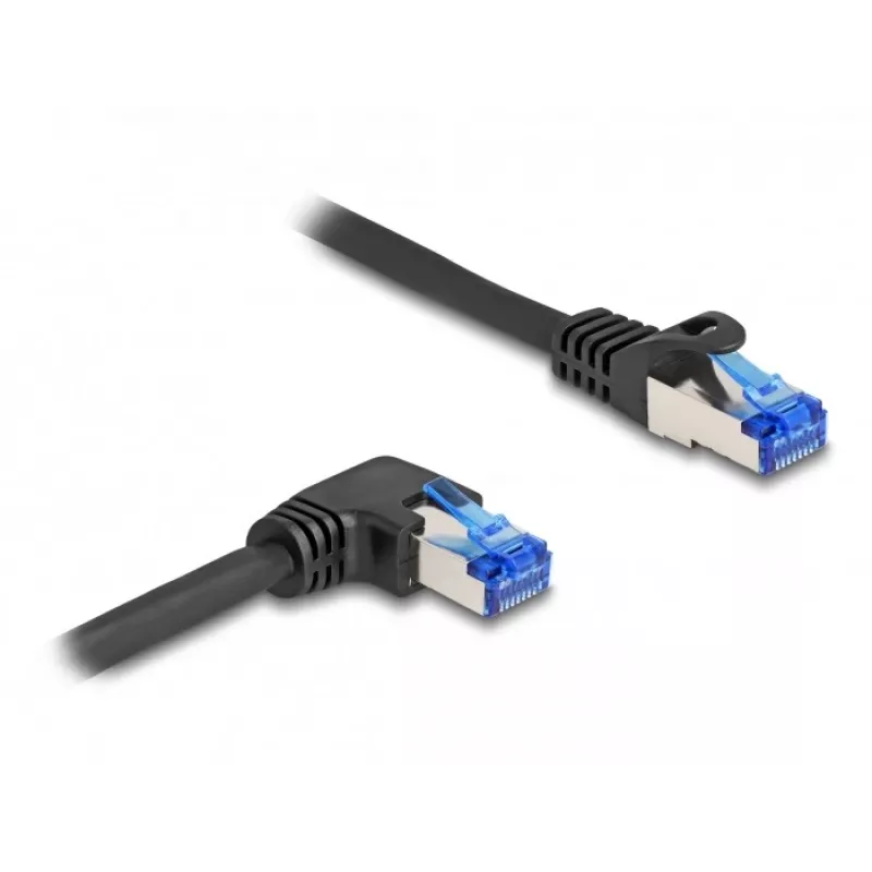 Tinklo kabelis DeLOCK RJ45 Cat.6A S/FTP 0,5 m juodas