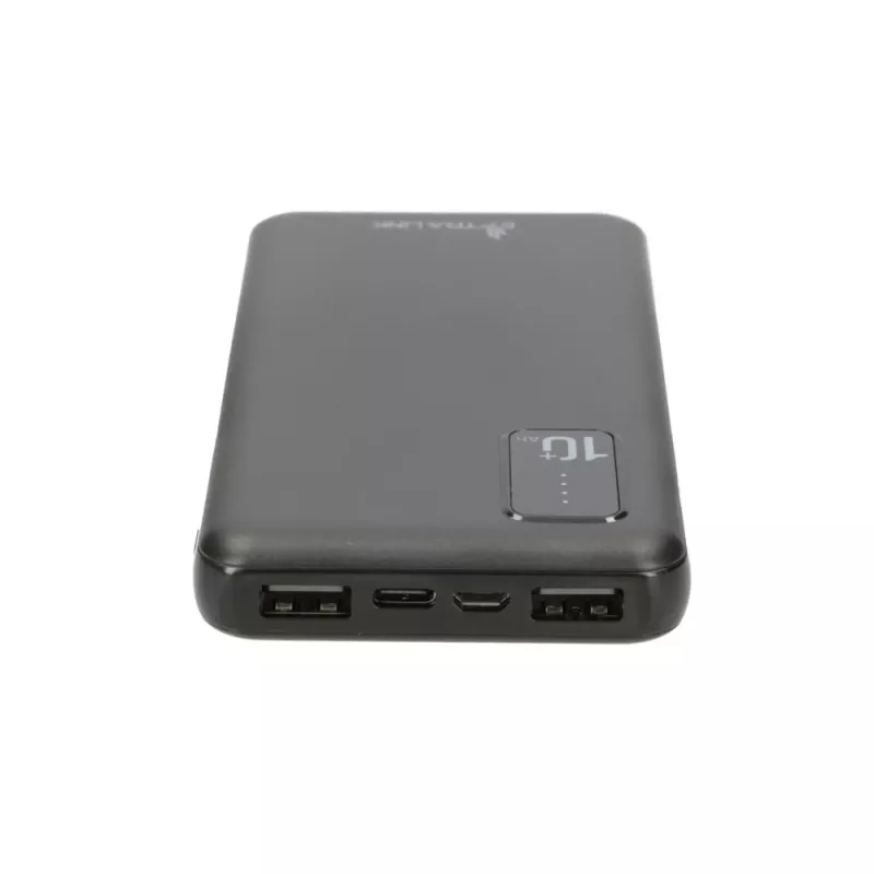 Išorinė baterija Extralink EPB-098B 10000 mAh, LiPo, 2× USB-A + 1× USB-C, juoda