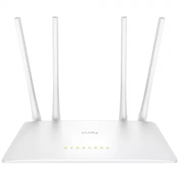 Stalinis maršrutizatorius Cudy WR1200 dviejų juostų Wi‑Fi 5 (802.11ac) 867 Mbit/s, 4x RJ‑45 LAN, baltas