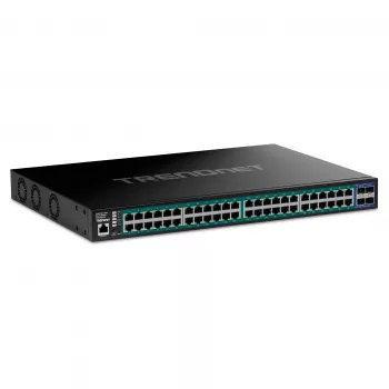 TRENDnet 52 prievadų gigabitinis interneto išmanusis 740W PoE+ komutatorius su 10G - Komutatorius - 1 Gbps