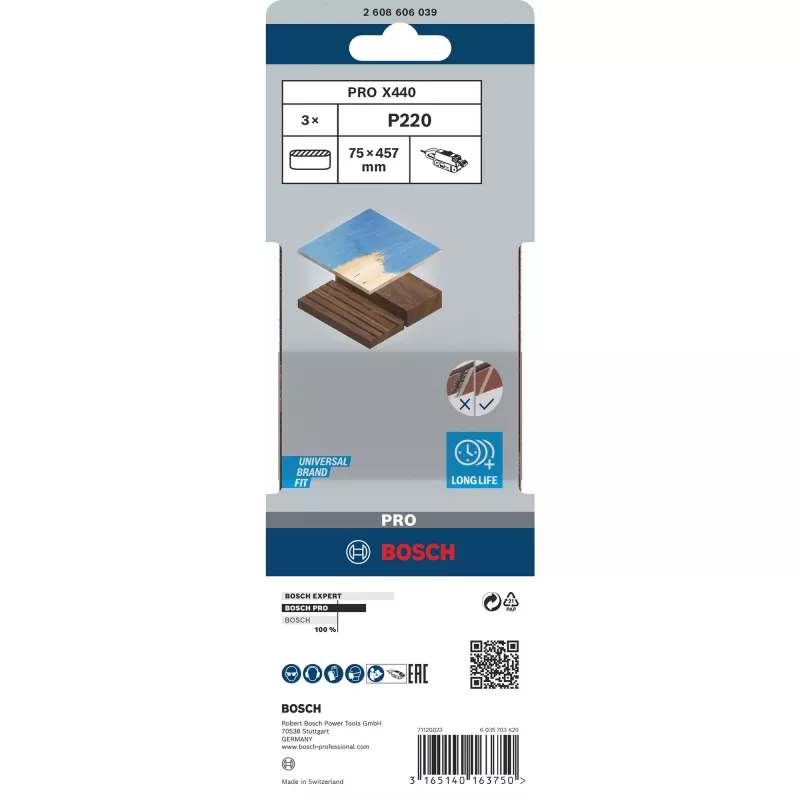Geriausiai tinka medienai šlifavimo juosta medienai 3 vnt. grūdėtumas 220 75 mm x 457 mm