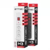 ARMAC Multi M3 maitinimo lizdas su 3 lizdais ir 5 m laidu, pilkas
