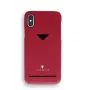 VixFox kortelės lizdo galinis gaubtelis, skirtas iPhone X/XS — rubino raudonumo, galinis dangtelis su integruota kortelių kišene