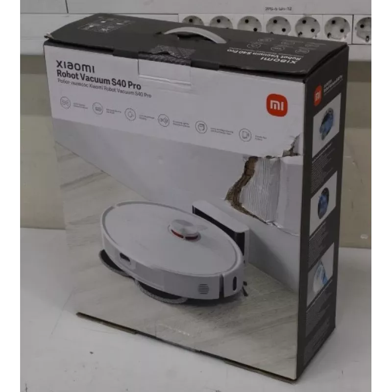 IŠPARDAVIMAS. Xiaomi Robot Vacuum S40 Pro EU | Xiaomi Robot Vacuum S40 Pro EU | Drėgnas ir sausas valymas | 5200 mAh | Dulkių talpa 0,43 L | 15000 Pa | Balta | PAŽEISTA PAKUOTĖ
