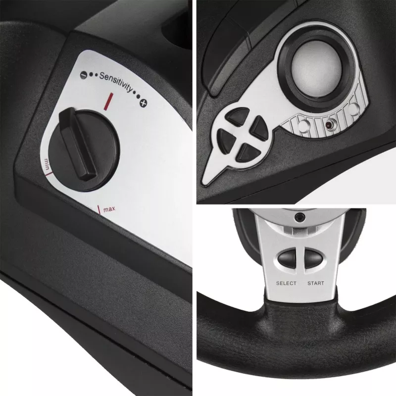 Vairas nano rs RS700 laidinis USB 270° pasukimas, 10 mygtukų, pedalai, vibracija, 1,8 m laidas