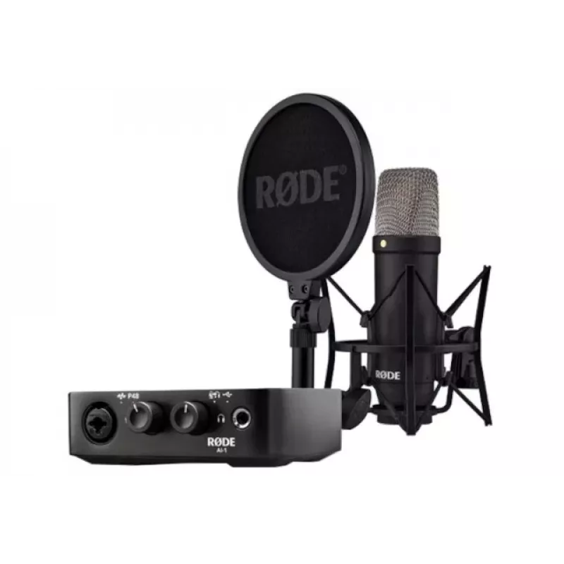 RØDE NT1 Signature Juoda + AI-1 Studio Kit MK2 - pilnas studijos rinkinys