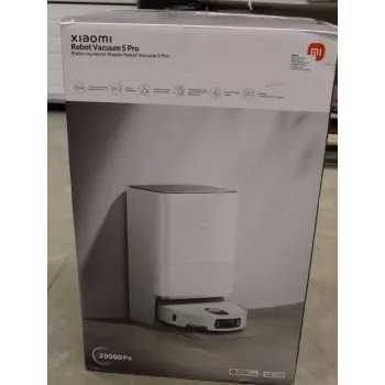 IŠPARDAVIMAS. Xiaomi Robot Vacuum 5 Pro EU | Xiaomi Robot Vacuum 5 Pro EU | Drėgnas ir sausas valymas | 5200 mAh | 20000 Pa | Balta | NAUDOTAS, NEŠVARUS, SUBRAIŽYTAS NUGARĖLĖJE