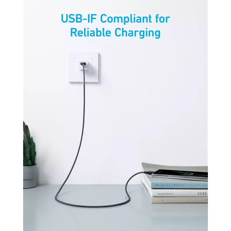 USB laidas Anker 322 0,9 m USB A USB C juodas 0,48 Gbit/s