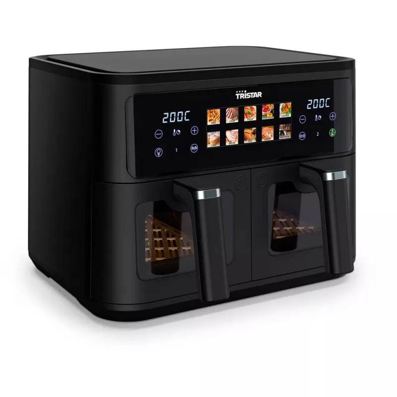 Karšto oro gruzdintuvė Tristar FR-9075 Double 9 L, 2500 W, jutiklinis valdymas, LCD, juoda, min 60 °C