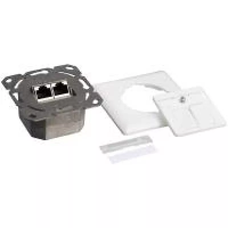 Logilink - pajungimo lizdas, įleidžiamas - RJ-45 X 2 - RAL 9003, signalinė balta (NP0123)