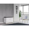 Closed shoe cabinet top e shop OPAL SZAFKA BIEL — White, particle board, W850×H450 mm, 16 mm frame
