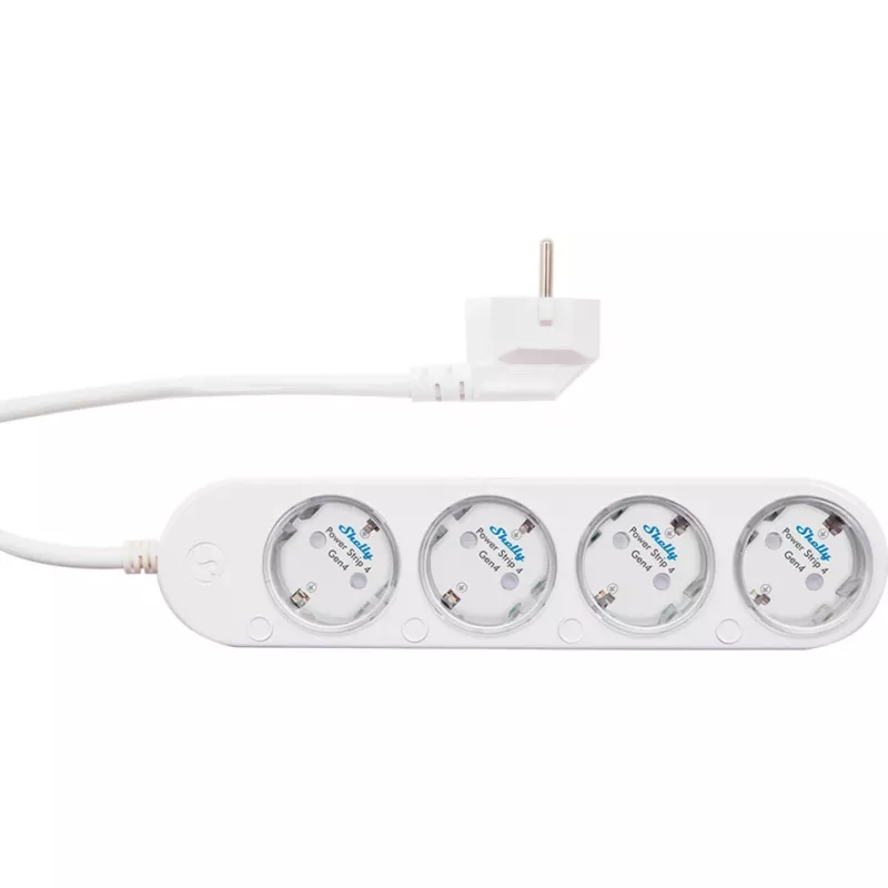 Išmanusis 12A „Shelly Power Strip 4 Gen4 Zigbee/Matter“ maitinimo lizdas