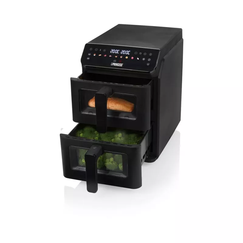 Princess Double Stack Airfryer | 182490 | Galia 3000 W | Talpa 11,2 L | Juoda