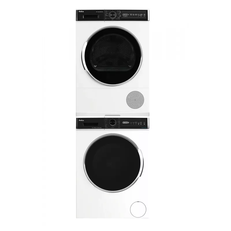 Laisvai pastatoma skalbimo mašina AMICA WA3S712BLiSHB, 7 kg, 1200 aps./min, 2100 W, LED ekranas, juodos spalvos durelės