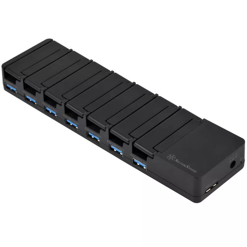 USB 3.1 Gen 1 stalinis šakotuvas SidabrinėSTONE SST-UC03B-PRO — 7 USB prievadai