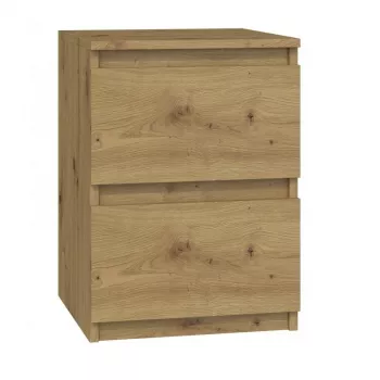Naktinio staliuko paviršius top e shop M2 ARTISAN, 2 stalčiai, ąžuolo mediena, 300×300×400 mm