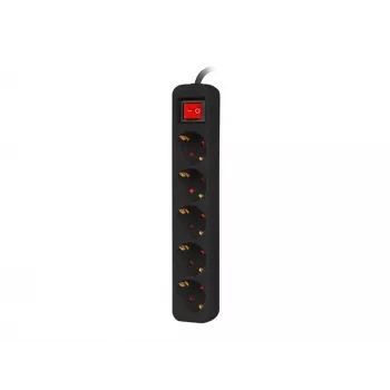 Maitinimo ilgintuvas Lanberg PS1-05F-0300-BK 3 m 5 lizdai vidaus naudojimui juodas