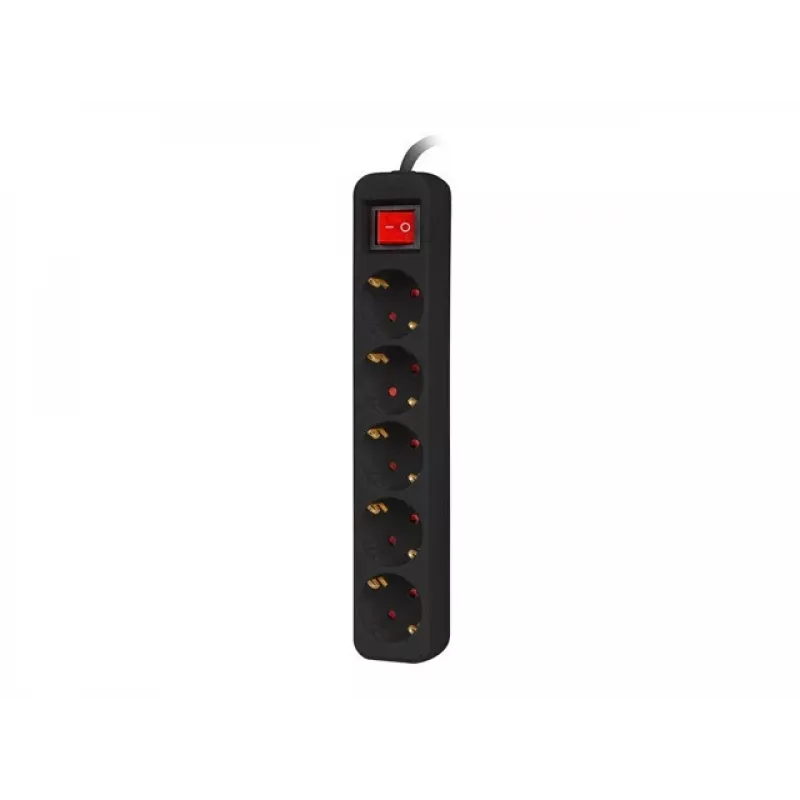 Maitinimo ilgintuvas Lanberg PS1-05F-0300-BK 3 m 5 lizdai vidaus naudojimui juodas