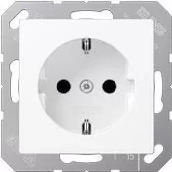 Kištukinis lizdas Type F Jung A 1520 BFKI WWM, 16 A, 250 V, balta, termoplastikas, 55×55 mm