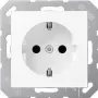 Kištukinis lizdas Type F Jung A 1520 BFKI WWM, 16 A, 250 V, balta, termoplastikas, 55×55 mm