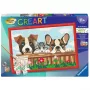 Tapybos rinkinys Ravensburger CreArt — šunys ir katės (tapymo pagal skaičius rinkinys)