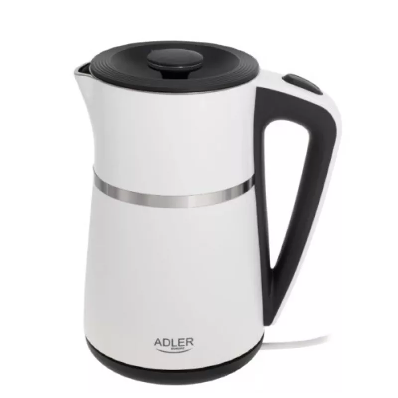 Elektrinis virdulys Adler 1,7 l 1355 W baltas dvigubomis sienelėmis