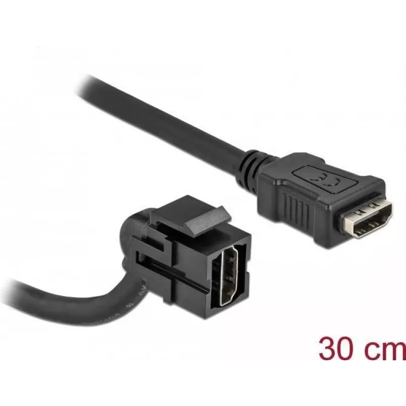 HDMI lizdas su kabeliu juodas DeLOCK 86853