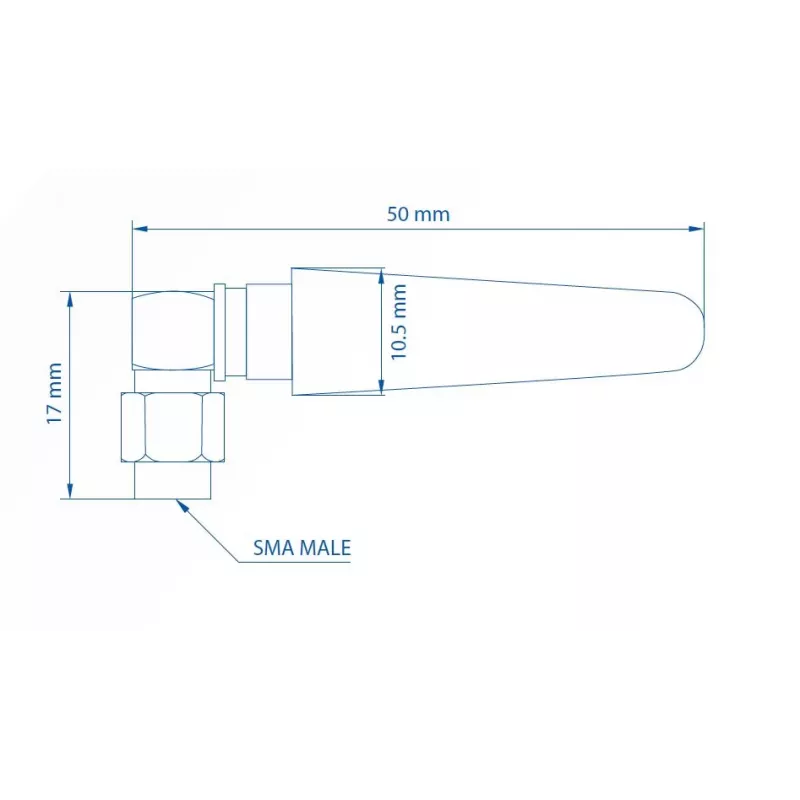 Teltonika LTE antena 003R-00296, 5dBi, SMA-Male, kampuota