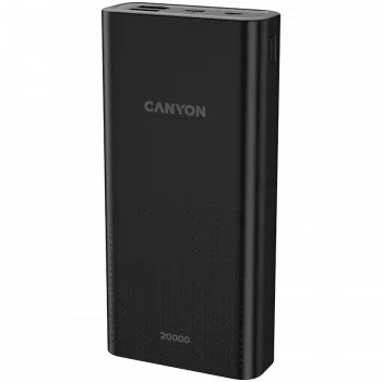 CANYON išorinė baterija PB-2001 20000 mAh juoda