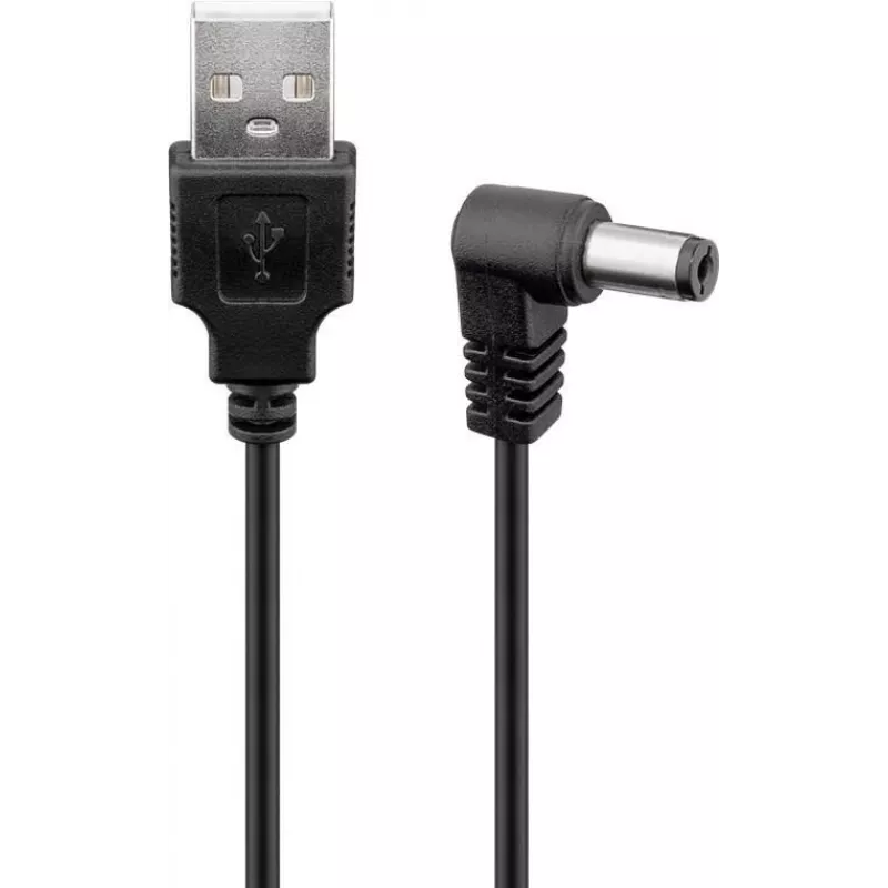 Wentronic 55155 kabelio sąsajos / lyties adapteris USB - A tipo DC 5,5 x 2,5 mm juodas (55155)