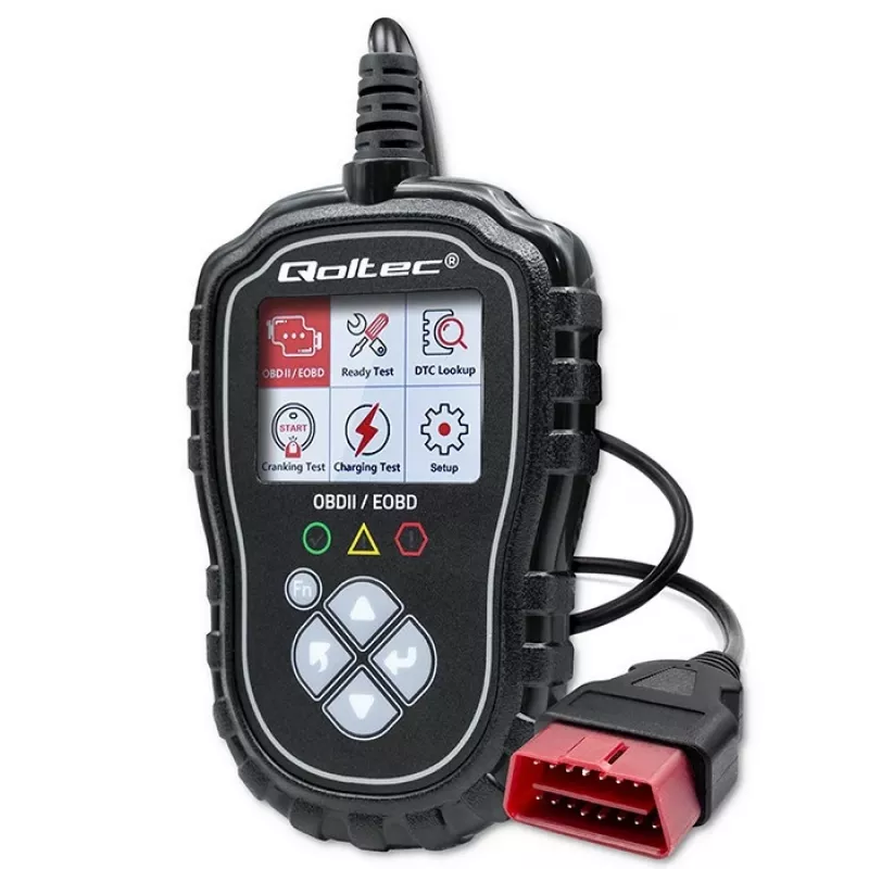 OBDII diagnostinis testeris QOLTEC ProLine 50685 — transporto priemonių OBD-II skaitytuvas 8V/25V sistemoms
