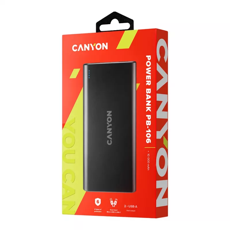 Nešiojamasis įkroviklis Canyon PB-106 10000 mAh