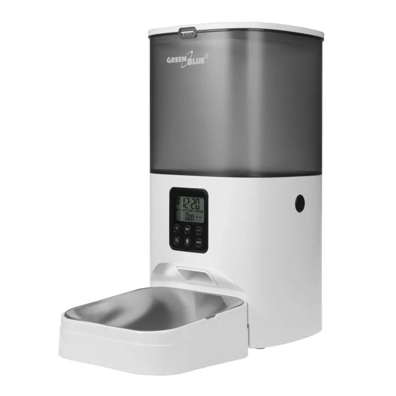 GreenBlue GB393 automatinis augintinių lesyklos dozatorius, 6 l, USB 5V/1A, baltas