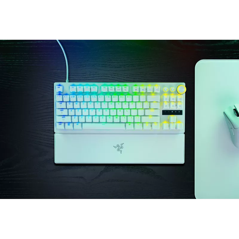 Razer Huntsman V3 Pro Tenkeyless 8KHz | Žaidimų klaviatūra | Laidinė | JAV | Balta | „Razer Analog Optical Switch Gen-2“