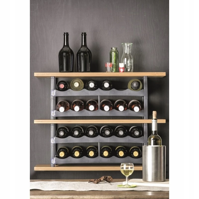 Stalinis vyno stovas rotho VARIO 6 butelių talpa, sulankstomas, pilkas, 600×220×140 mm