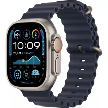 APPLE Watch Ultra 2 GPS + Cellular 49mm Natural Titanium Case su Navy Ocean apyranke