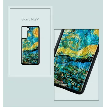 Apsauginis dėklas iKins Samsung Galaxy S21+ — žvaigždėta naktis juoda