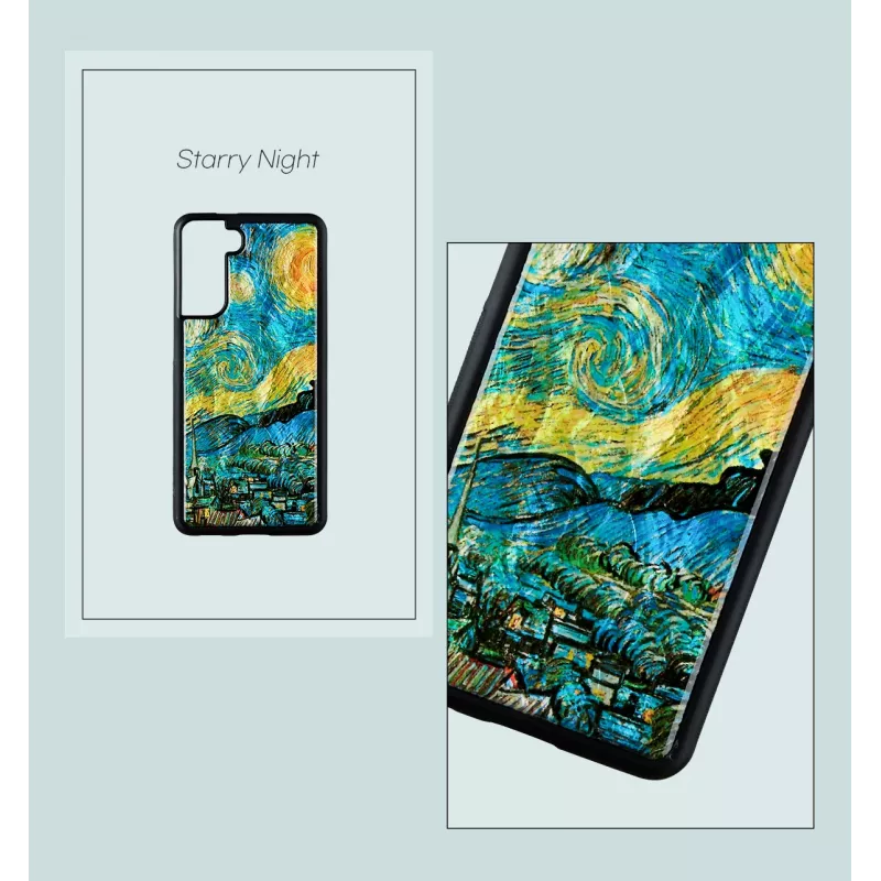 Apsauginis dėklas iKins Samsung Galaxy S21+ — žvaigždėta naktis juoda